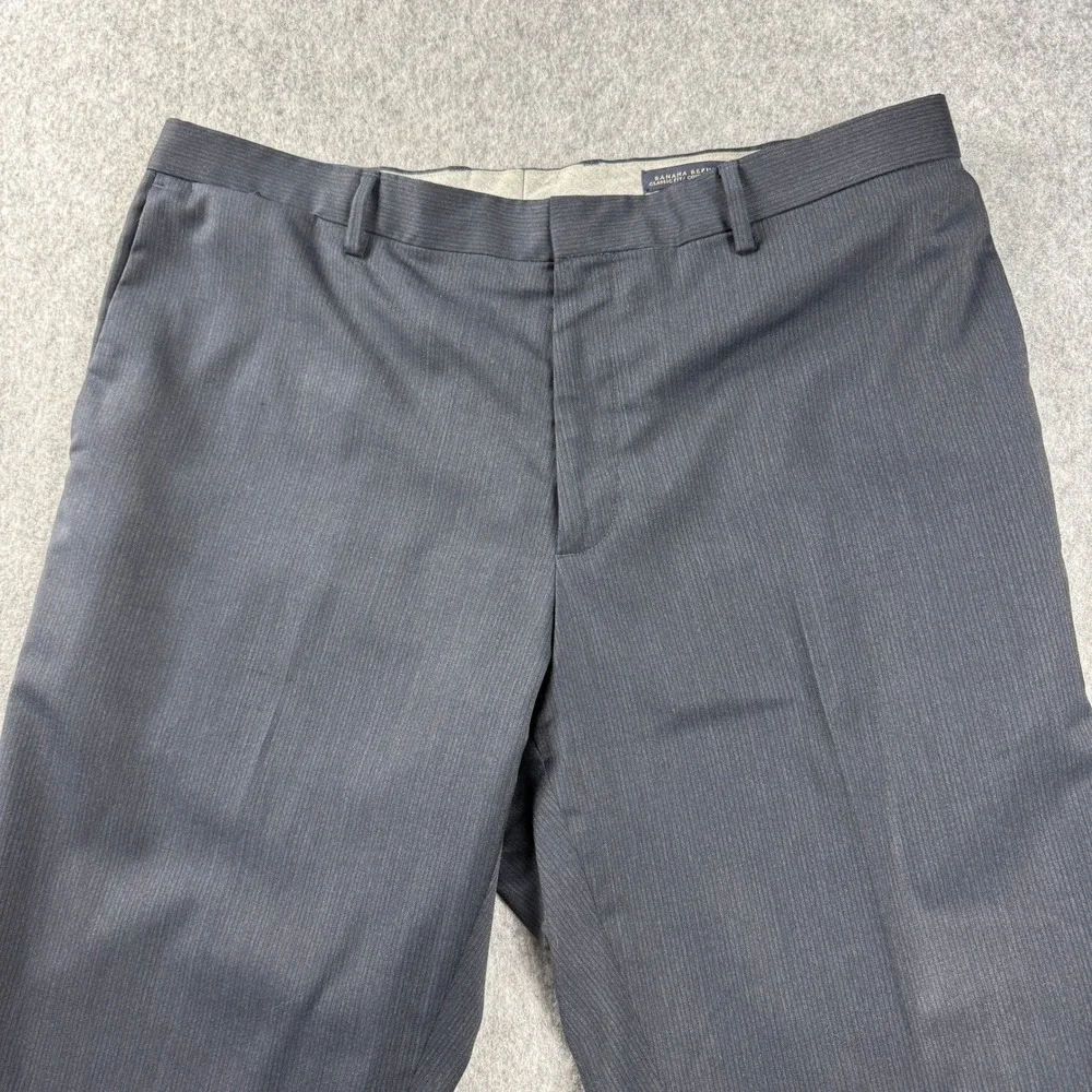 Banana Republic Mens Dress Pants 37x32 Classic‎ Fit Wool Blend Navy Micro Stripe